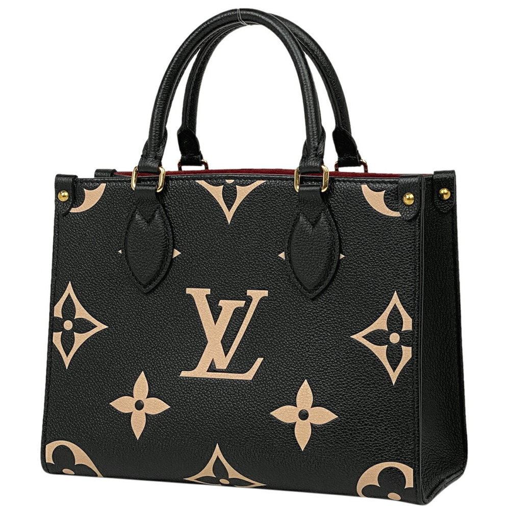 Louis Vuitton On the Go Giant Handbag Empreinte Noir Black Beige